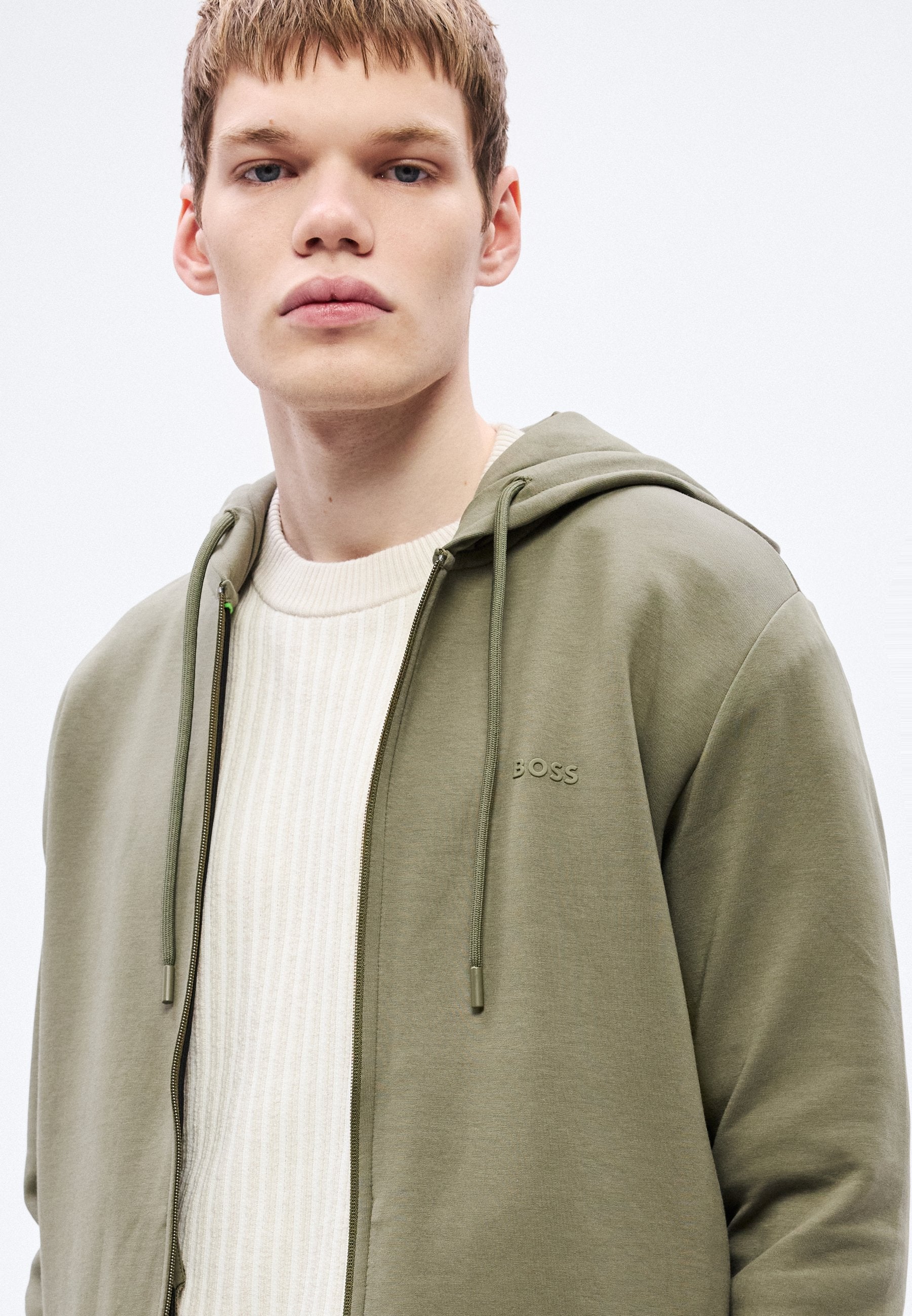 SAGGY - Zip-up sweatshirt - dark beige