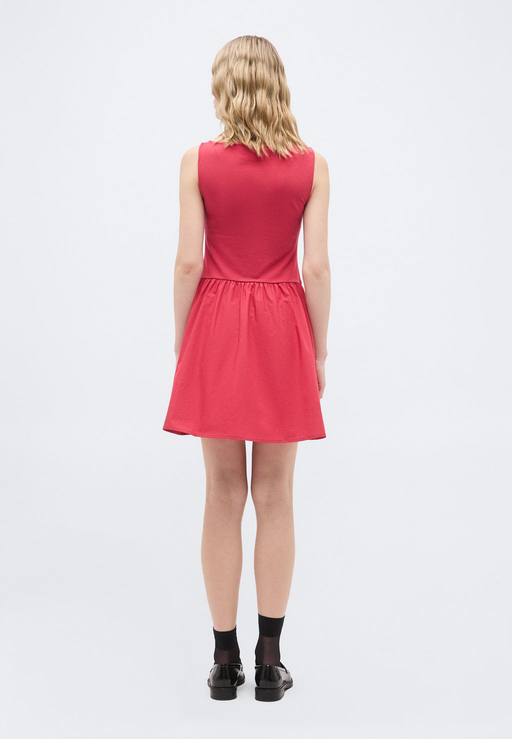 MIXED MEDIA DRESS - Jersey dress - chakra red