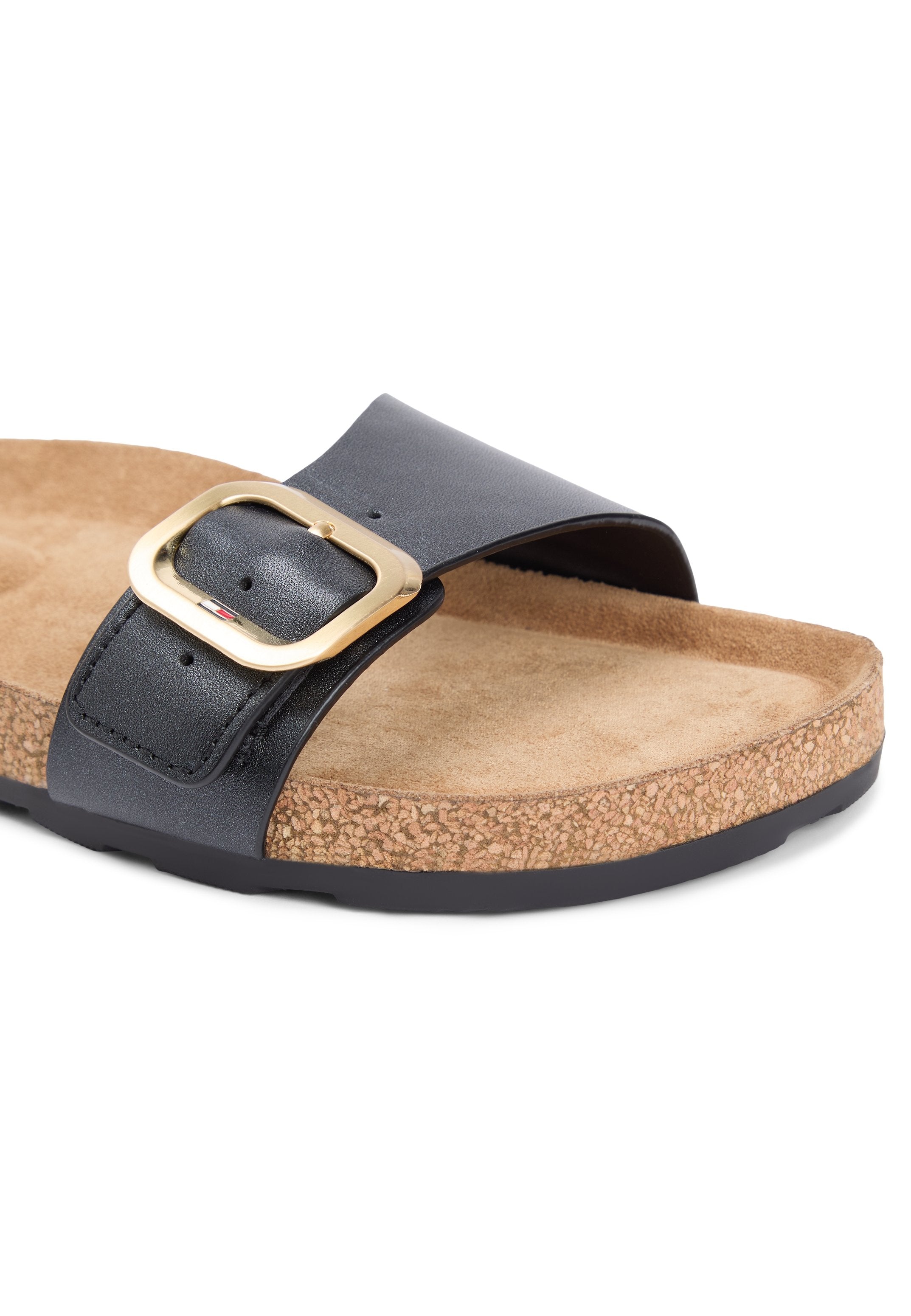 CORK FOOTBED SLIP-ON SANDALS - Pool slides - black