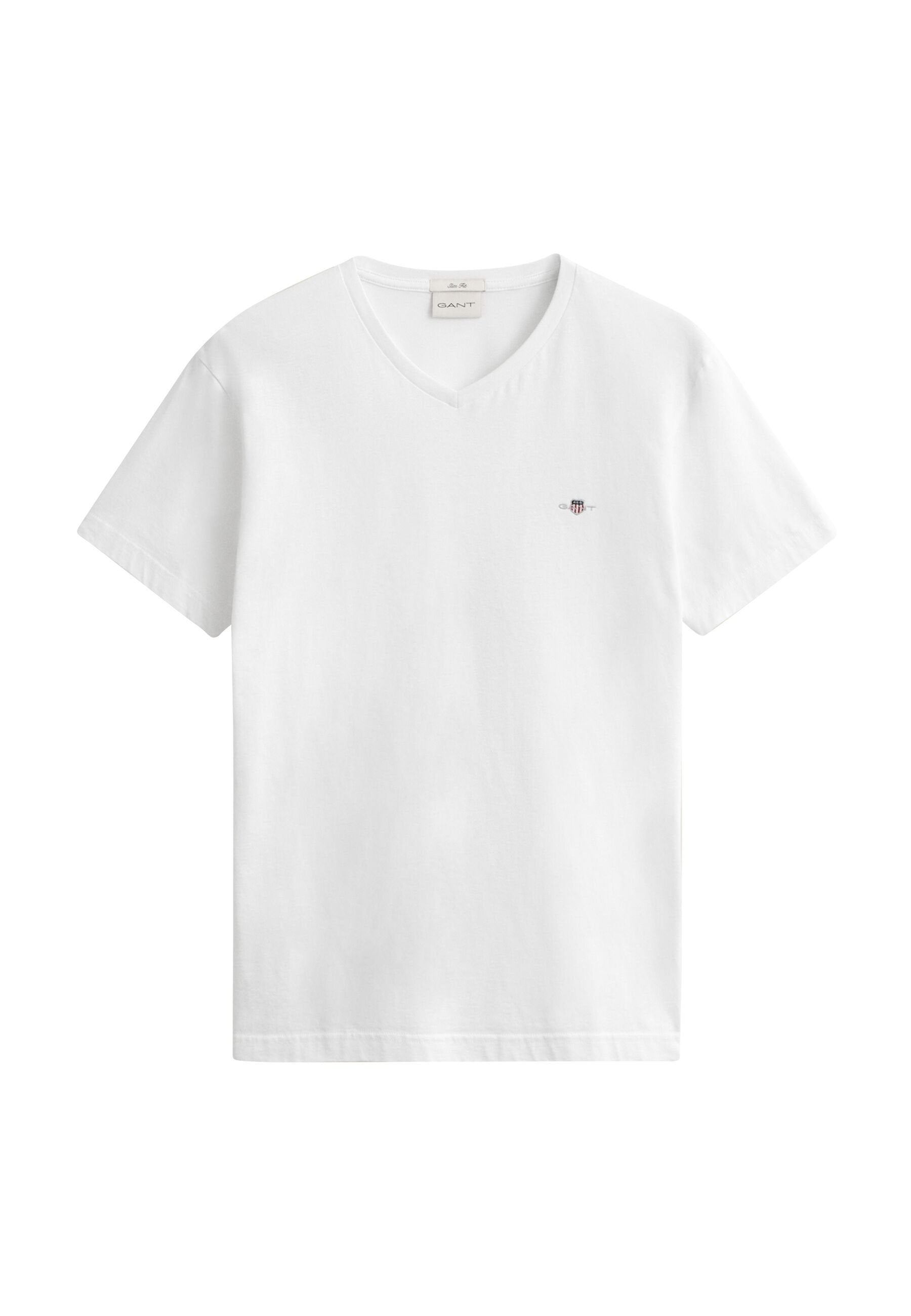 SHIELD V NECK - Basic T-shirt - white