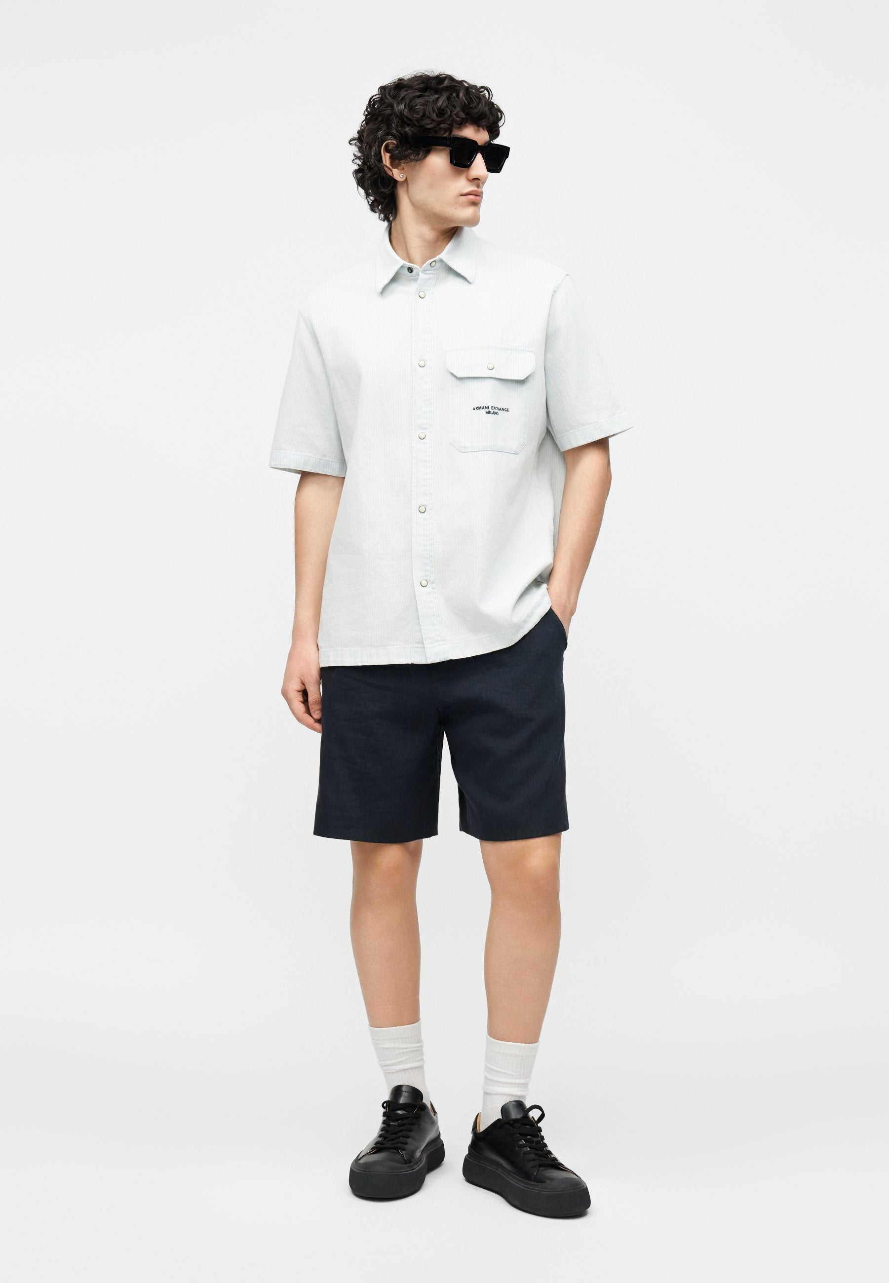 SHIRT - Shirt - blue/white