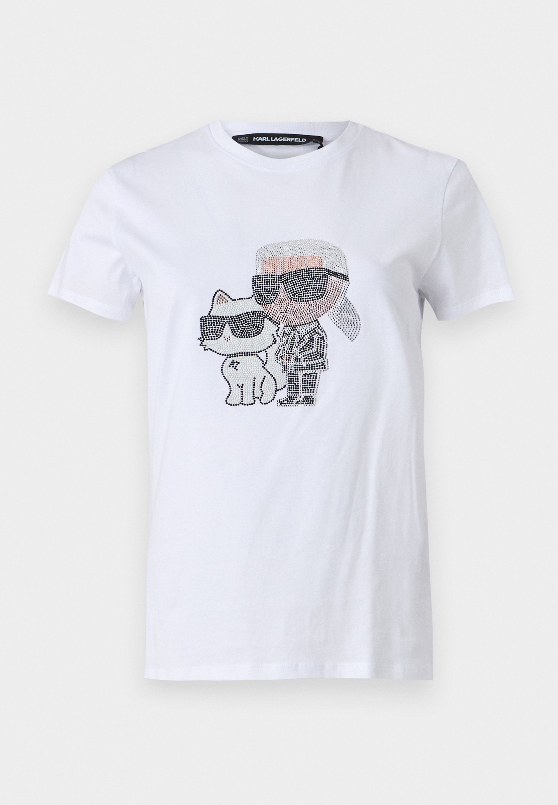 IKON KARL & COUPETTE RHINESTONE - Print T-shirt - white