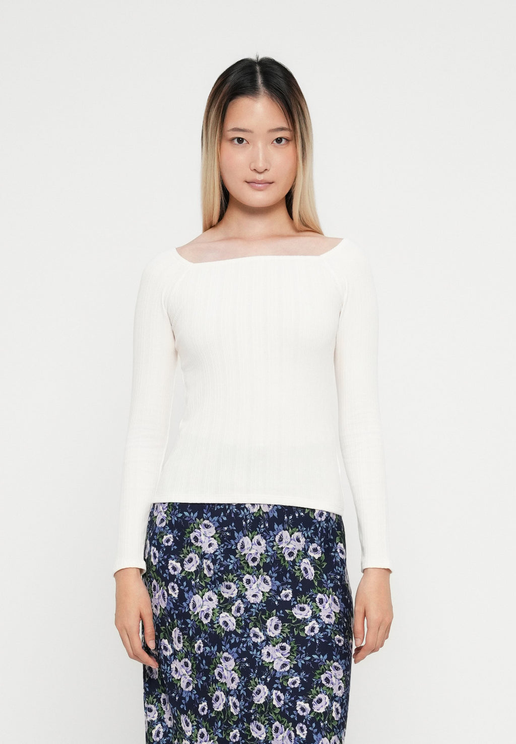 Long sleeved top - ivory frost