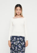 Long sleeved top - ivory frost