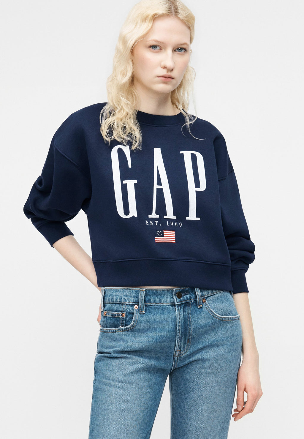 LOGO WEDGE - Sweat-shirt - bleu marine