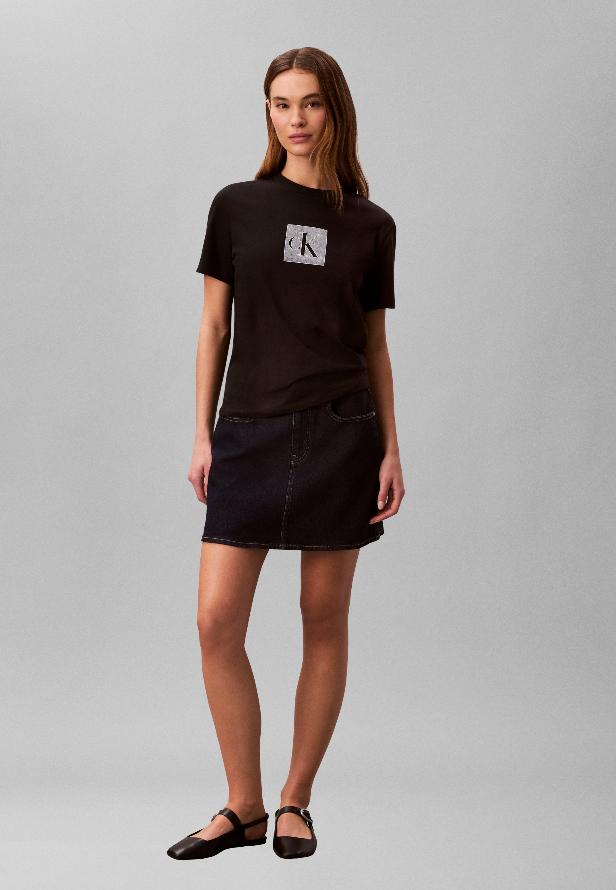 CLASSIC FIT MONOGRAM TEE - Print T-shirt - black