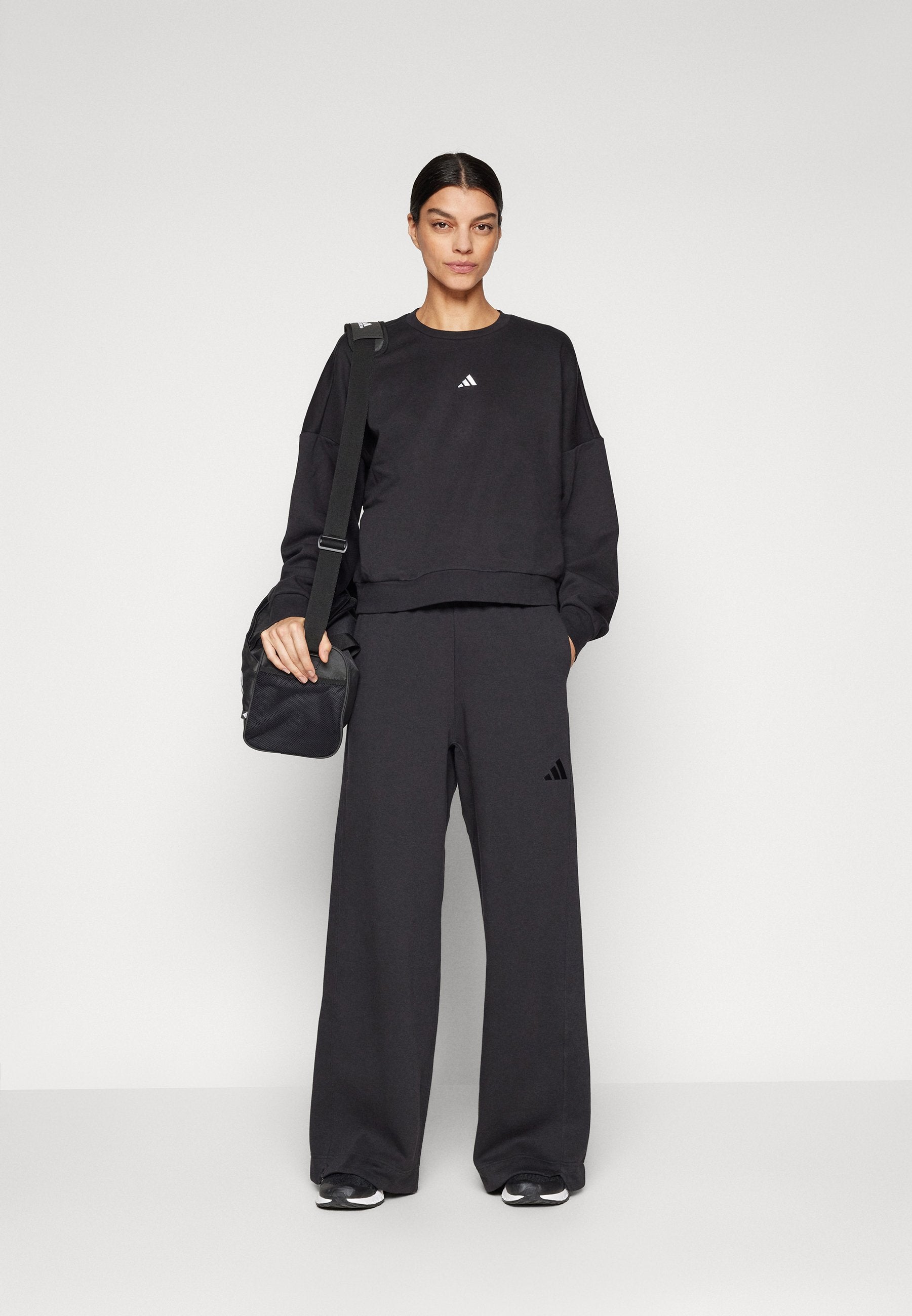 ALL SZN FLEECE LOOSE WIDE LEG - Tracksuit bottoms - black