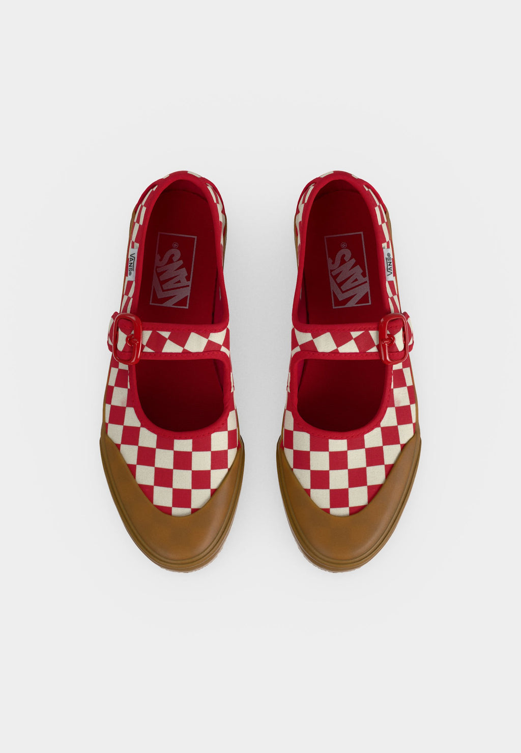 MARY JANE - Ankle strap ballet pumps - red/white