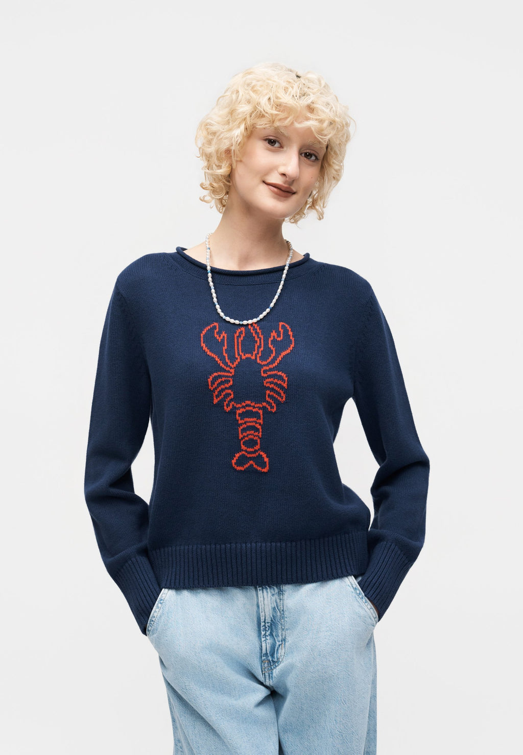 INTARSIA CREW - Jumper - blue