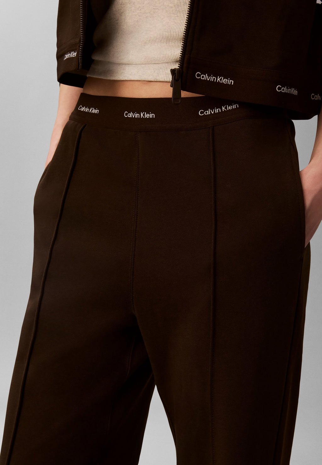 LOGO WAISTBAND TRACK PANT - Tracksuit bottoms - dark coffee