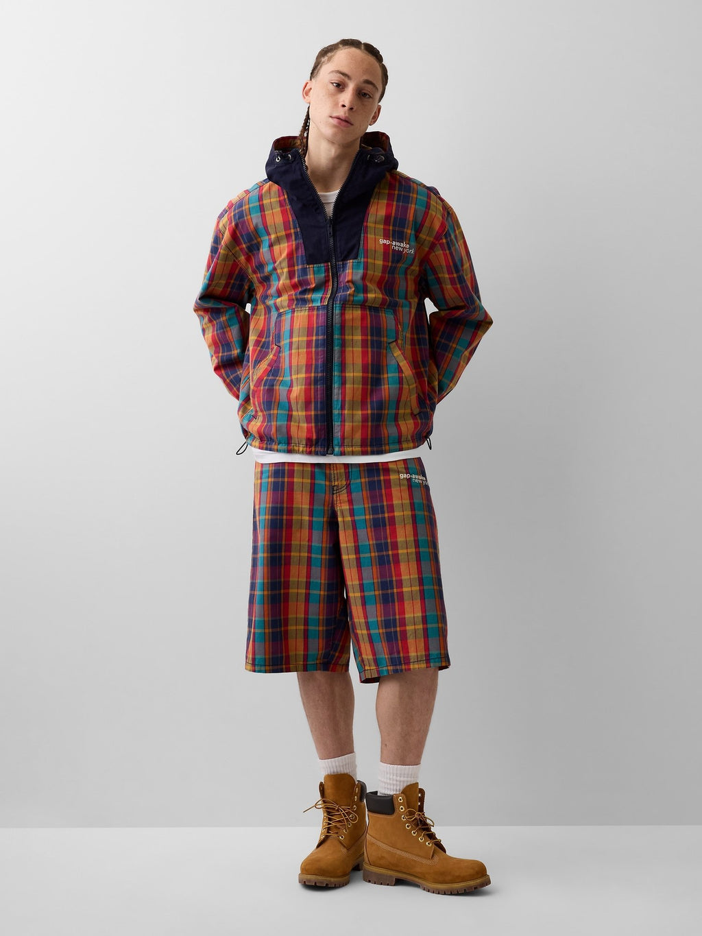 GAP AWAKE NY OVERSIZED REVERSIBLE CANVAS JACKET - Summer jacket - green multi