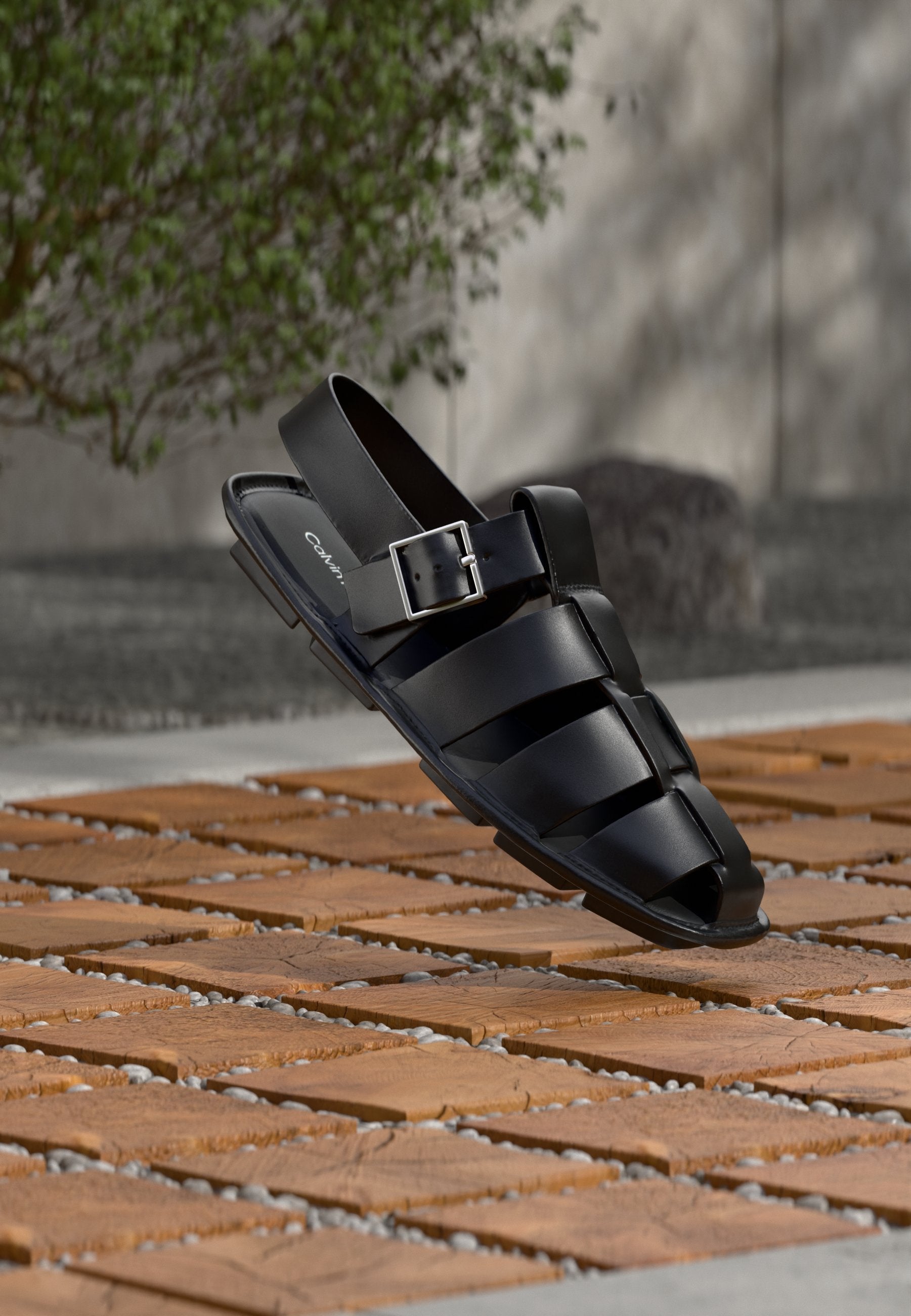 SQUARE FLAT FISHERMAN - Sandals - triple black