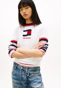 WAVY FLAG CONTRAST RINGER T-SHIRT - Print T-shirt - ecru