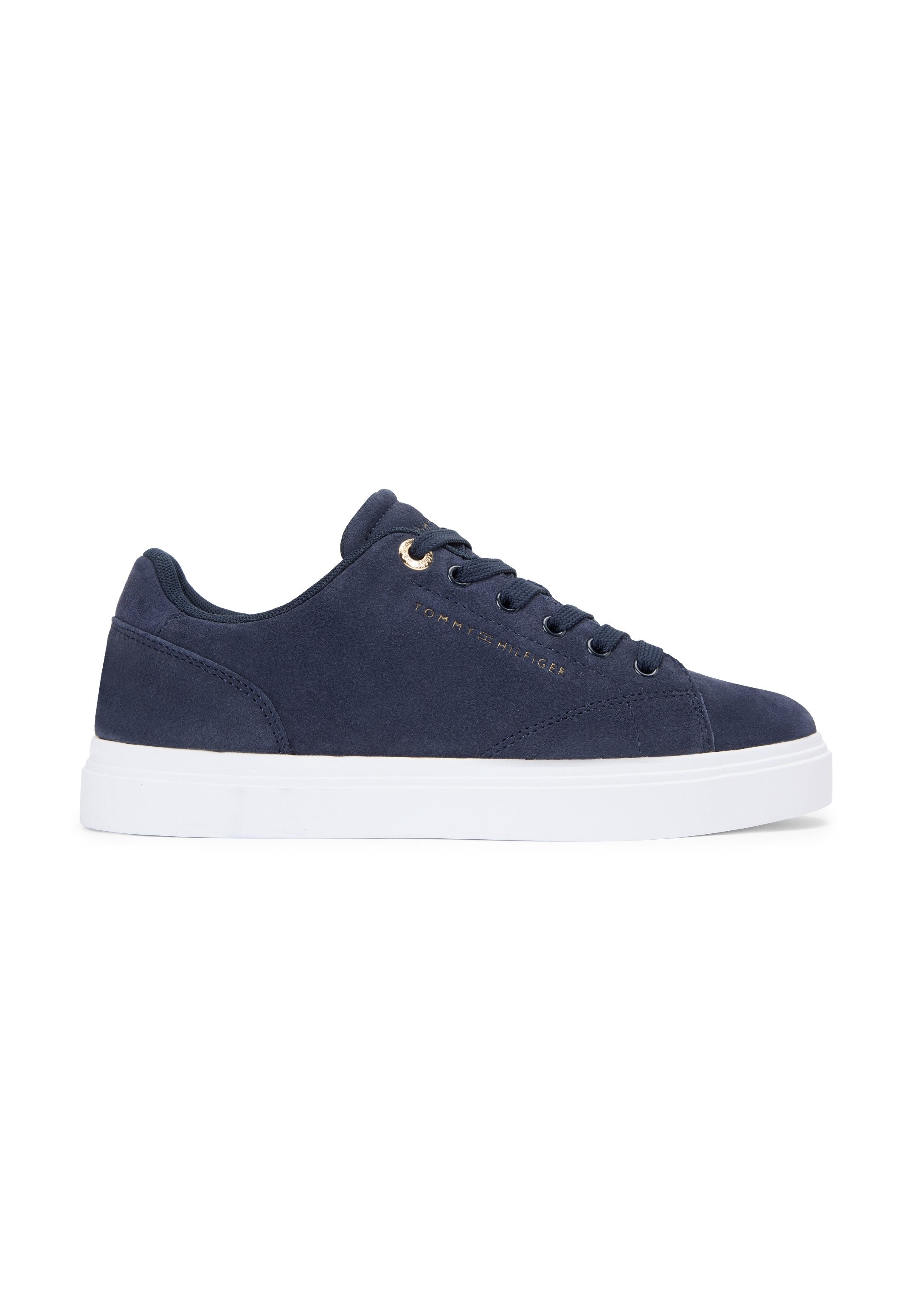 SUEDE METALLIC LOGO CUPSOLE TRAINERS - Trainers - space blue