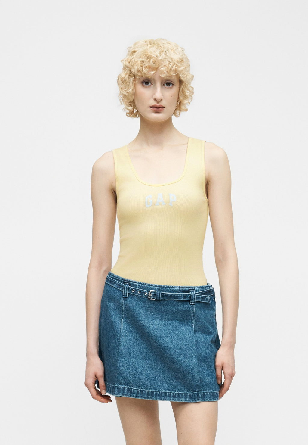 TANK - Top - mottled light yellow