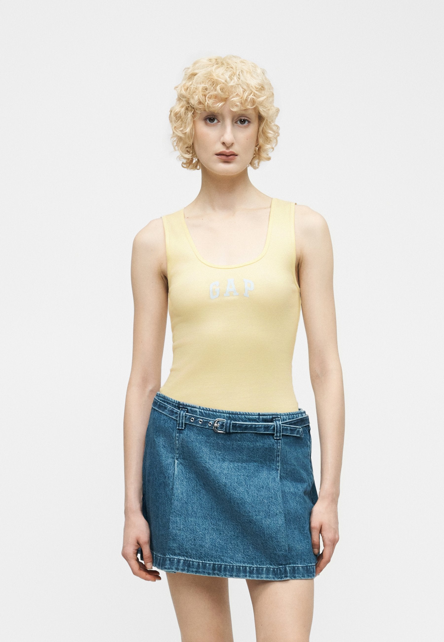 TANK - Top - mottled light yellow