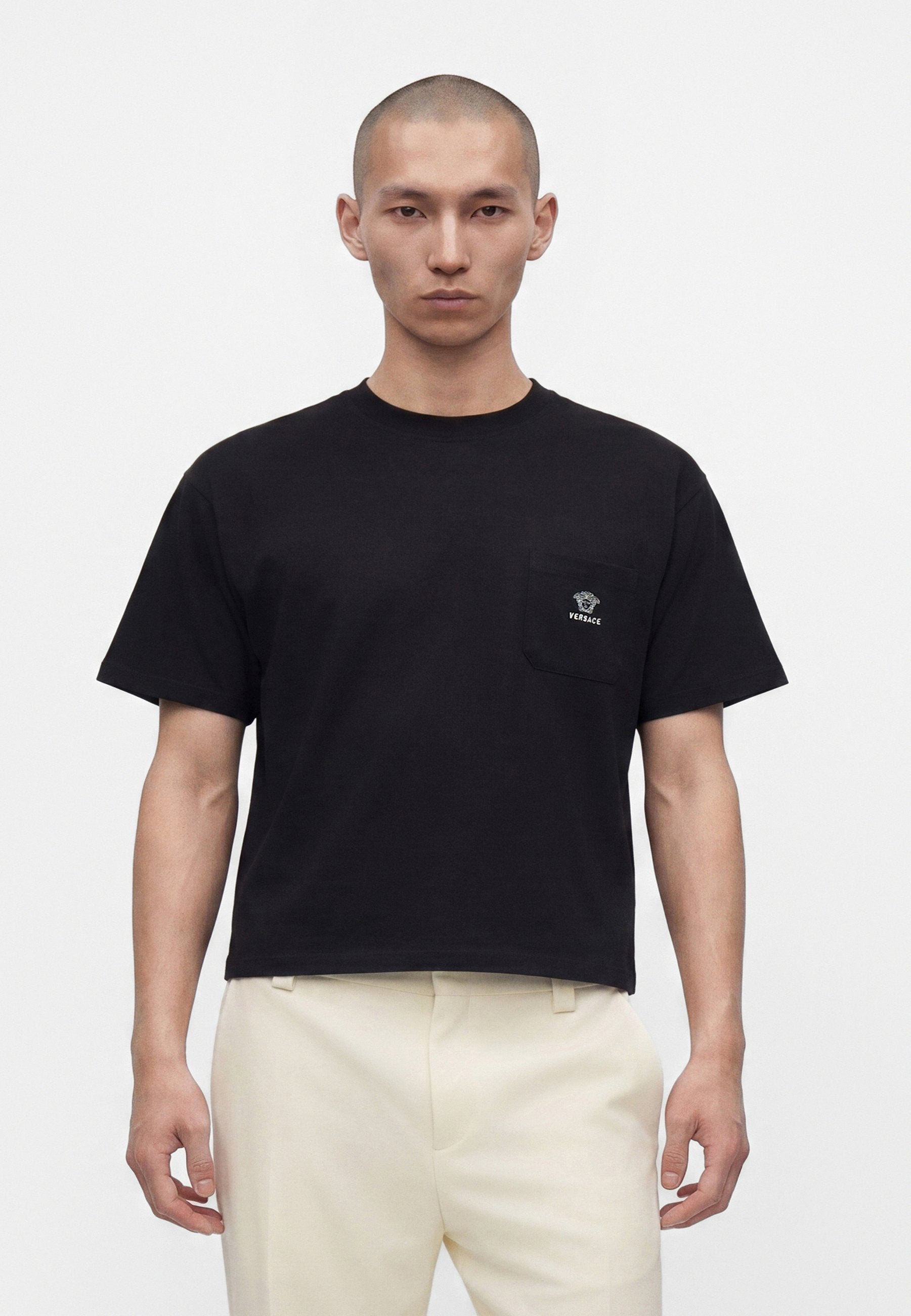 LOGO AND MEDUSA - Basic T-shirt - black