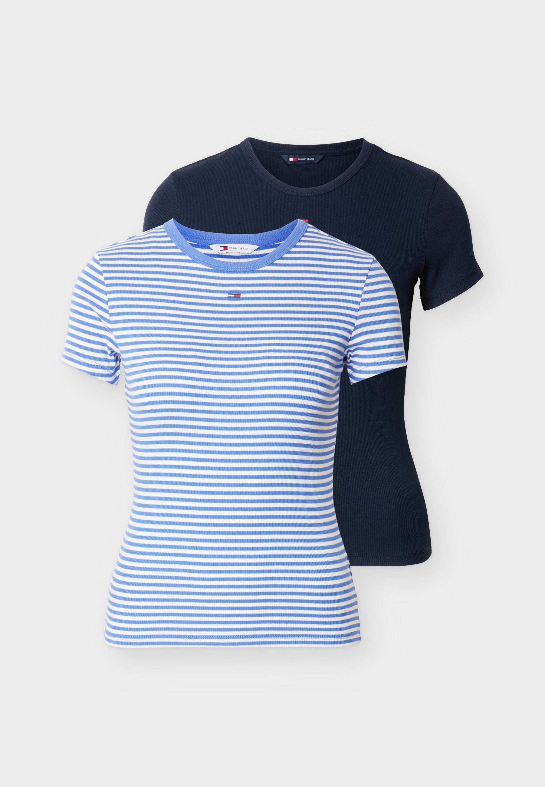 SLIM ESSENTIAL 2 PACK - Print T-shirt - navy/empire blue/white