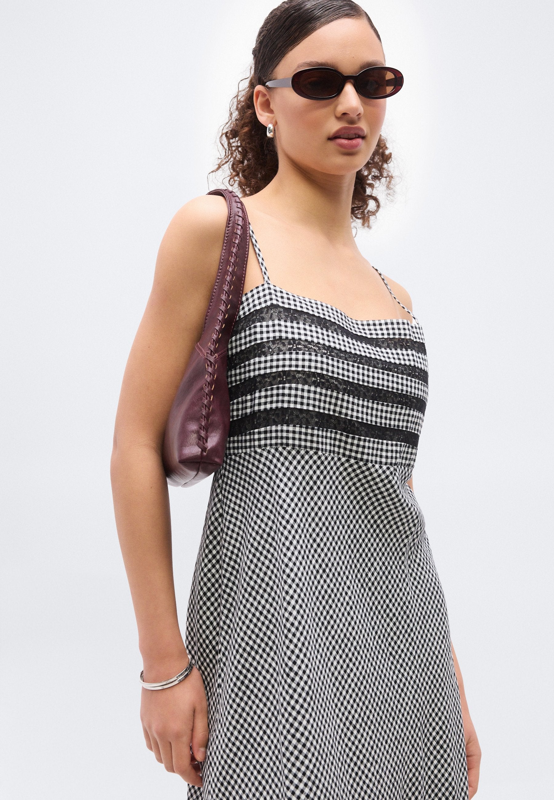 INSERT BODICE DRESS - Maxi dress - black
