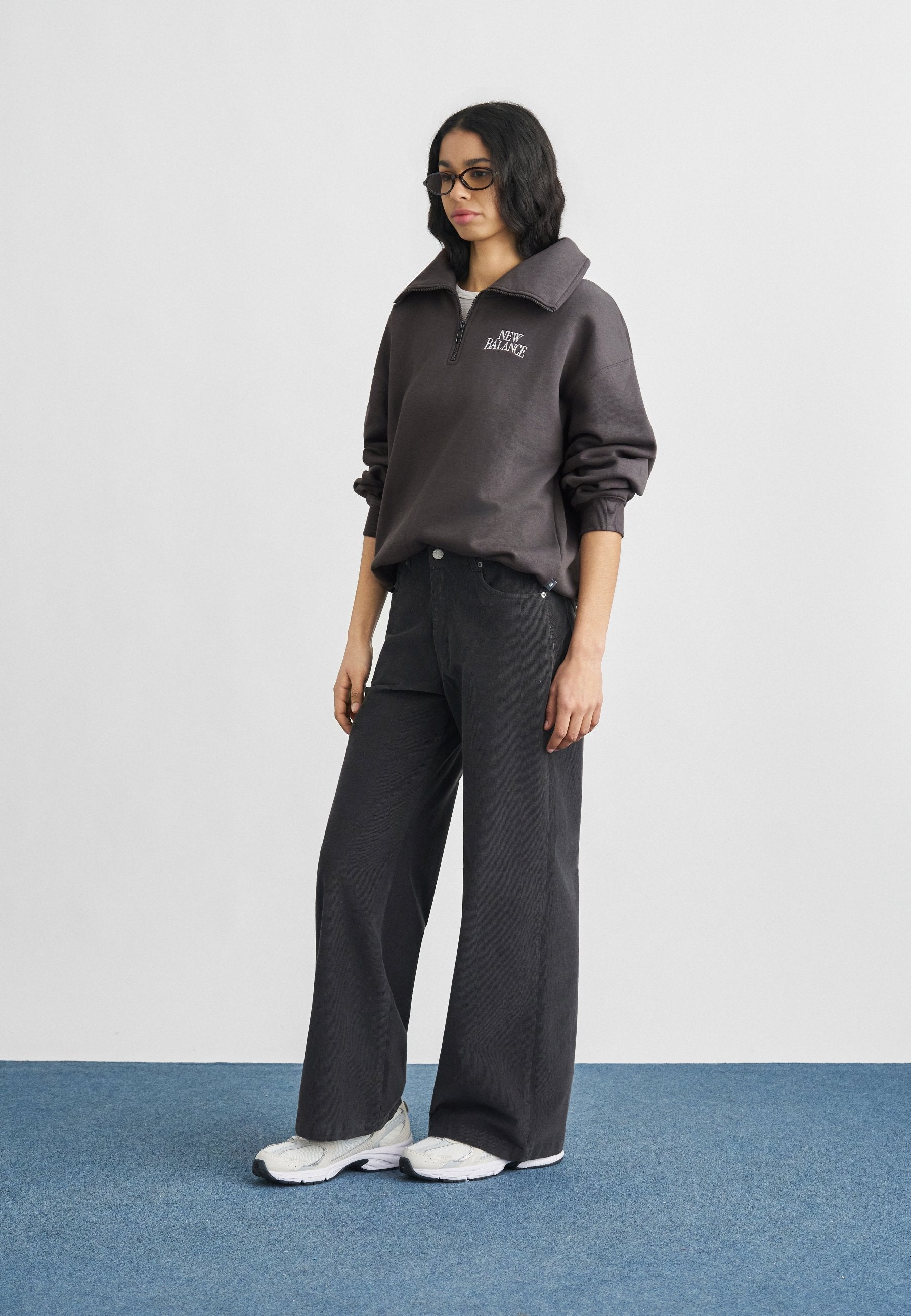 PULL MI-ZIPPÉ LINEAR HERITAGE - Sweat-shirt - noir délavé