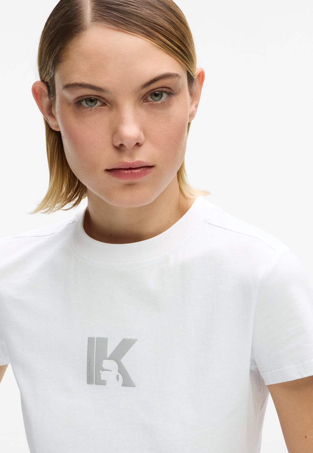 SLIM K LOGO - Print T-shirt - white