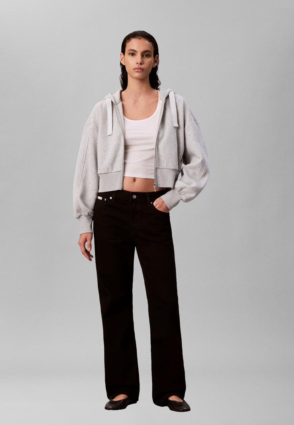 SIGNATURE STRAIGHT - Relaxed fit jeans - soft black