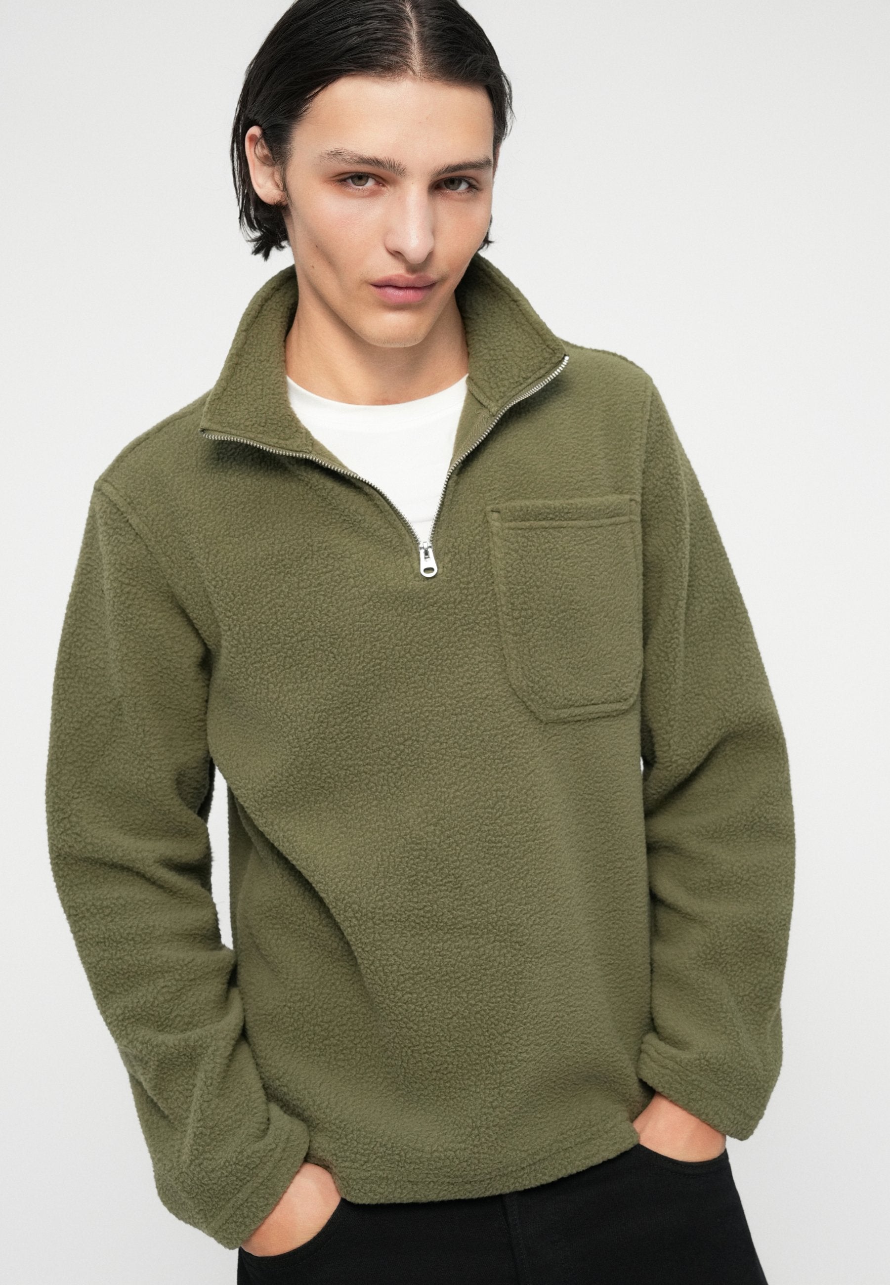 Anorak Anorak - Fleece jumper - dusty olive
