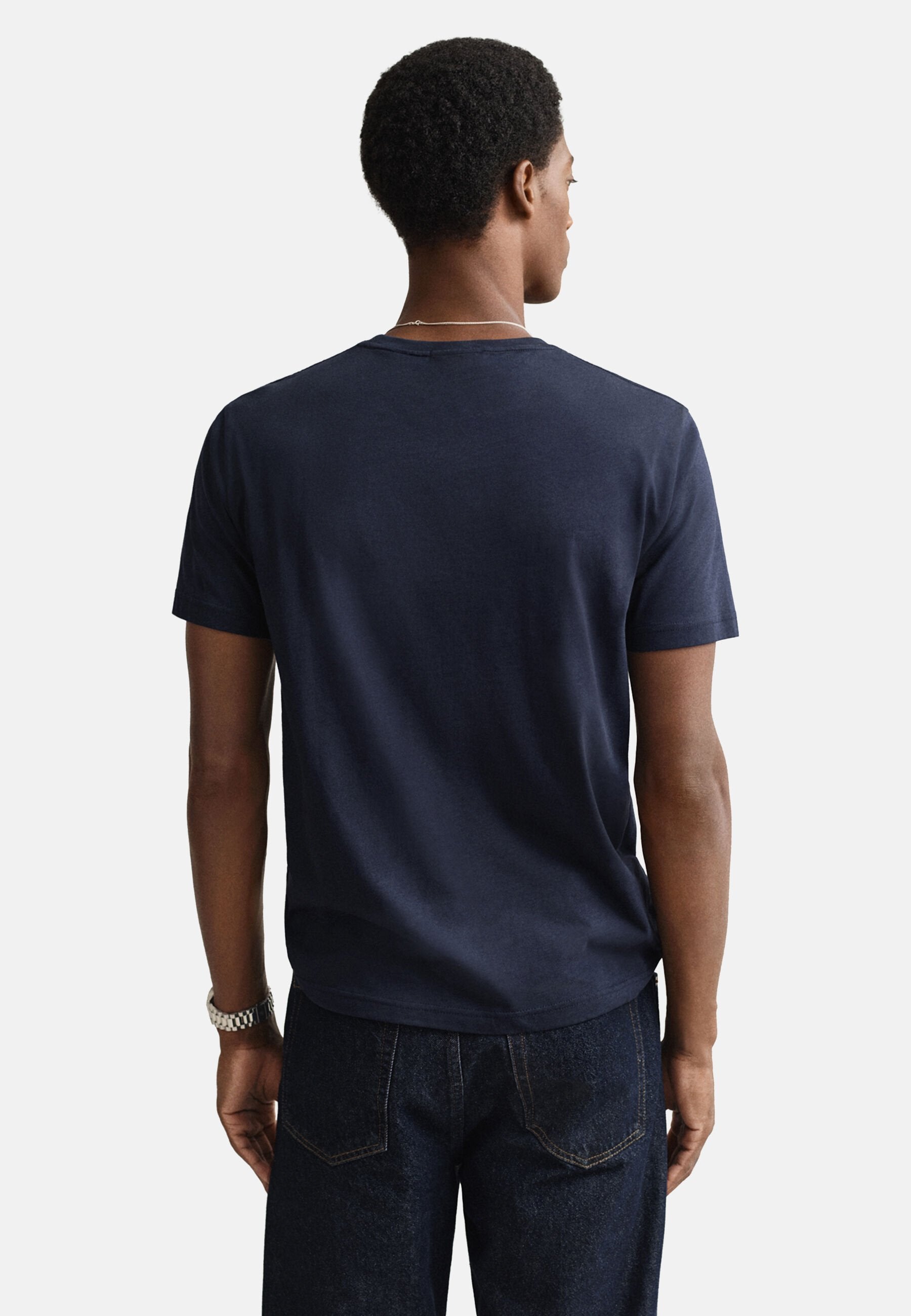REG SHIELD SS T-SHIRT - Basic T-shirt - evening blue