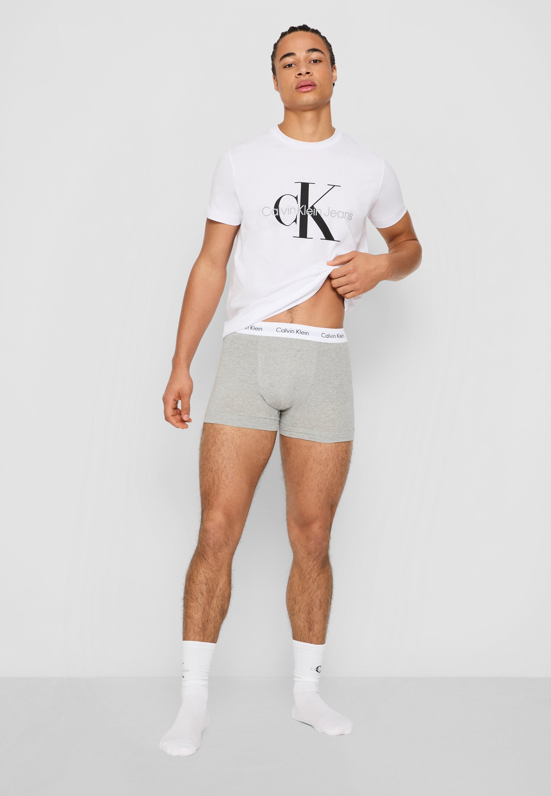 TRUNK 3 PACK COTTON STRETCH - Trunks - black/white/grey