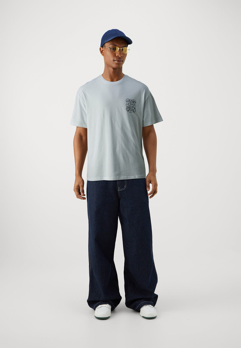 JORLAUGH TEE CREW NECK - Print T-shirt - white