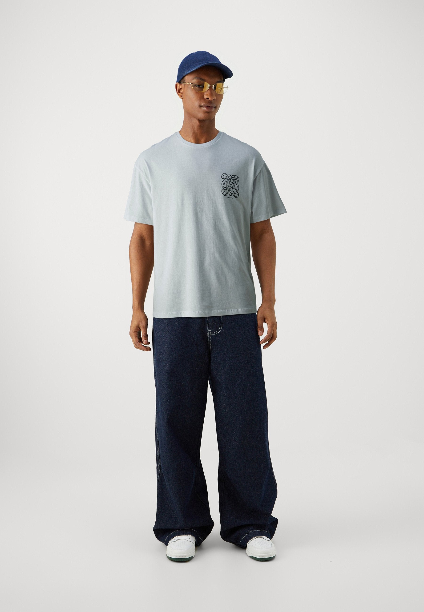 JORLAUGH TEE CREW NECK - Print T-shirt - white
