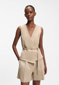 AHELLA - Waistcoat - light pastel brown