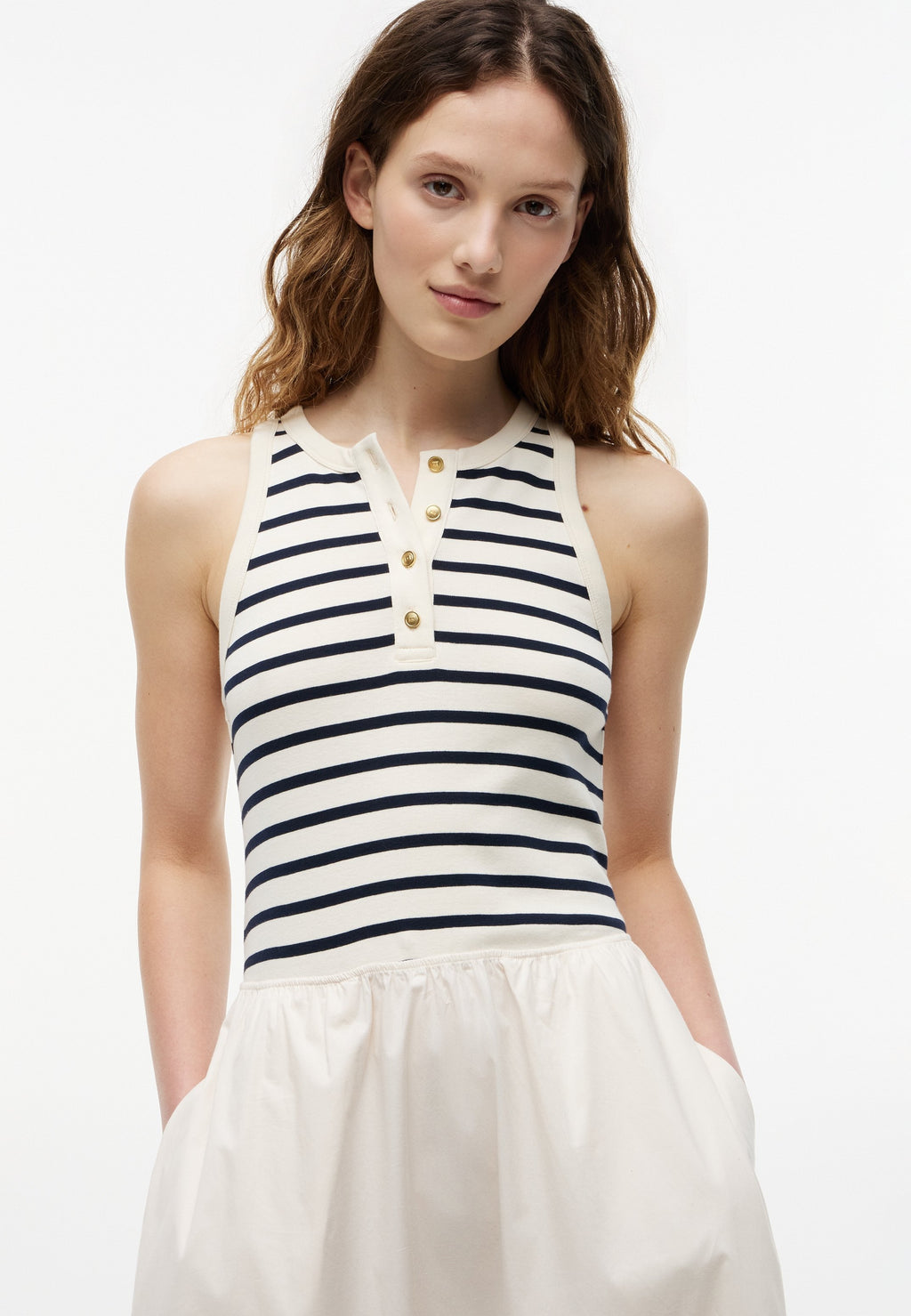BUTTON DRESS - Day dress - calico/dark night navy