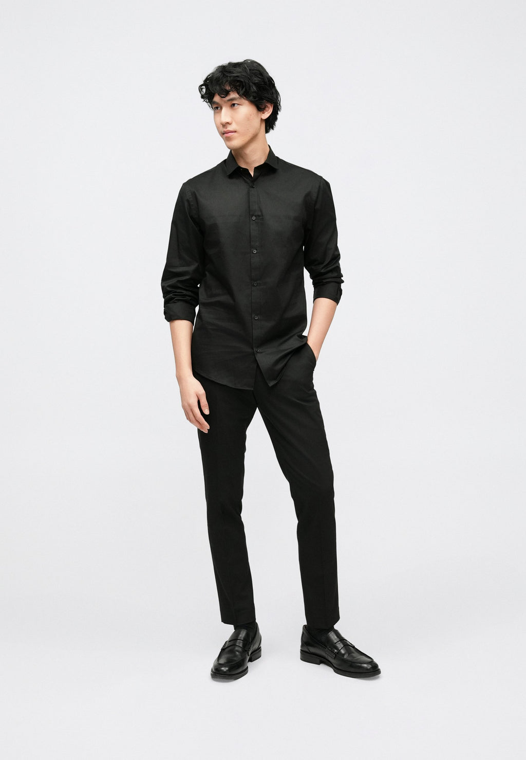 JPRBLACARDIFF SLIM FIT LANGARM - Shirt - Black