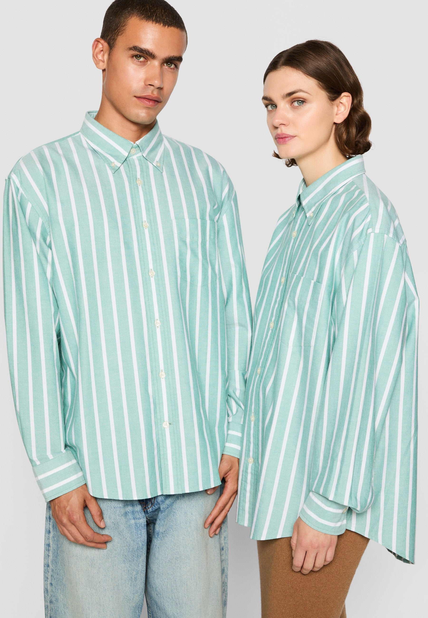 EXCLUSIVE HERITAGE 2.0 REL OXFORD STRIPE SHIRT - Bluz - koyu yeşil