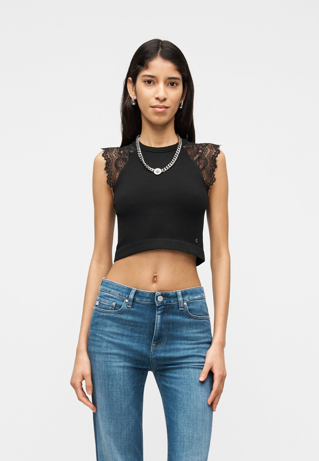 MILLIE SEAMLESS - توب - أسود داكن