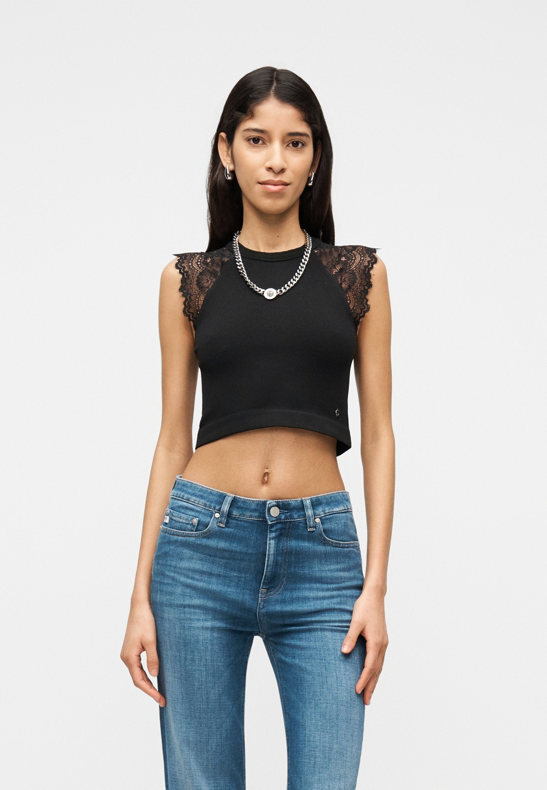 MILLIE SEAMLESS - توب - أسود داكن
