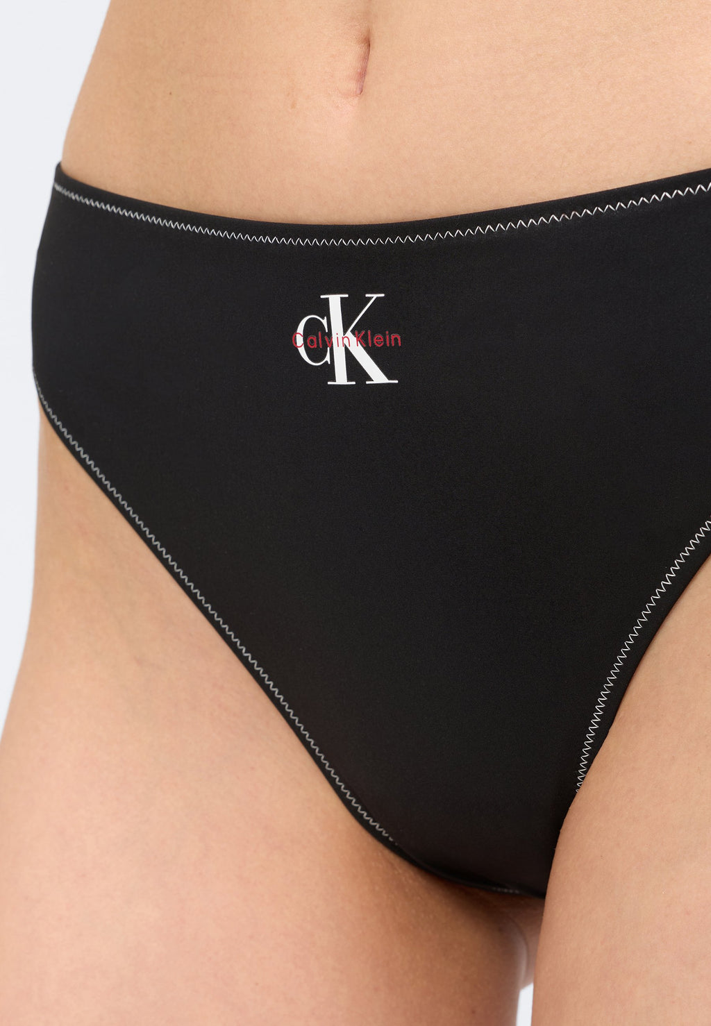 HIGH LEG GRAPHIC MONOGRAM - Bikini bottoms - black