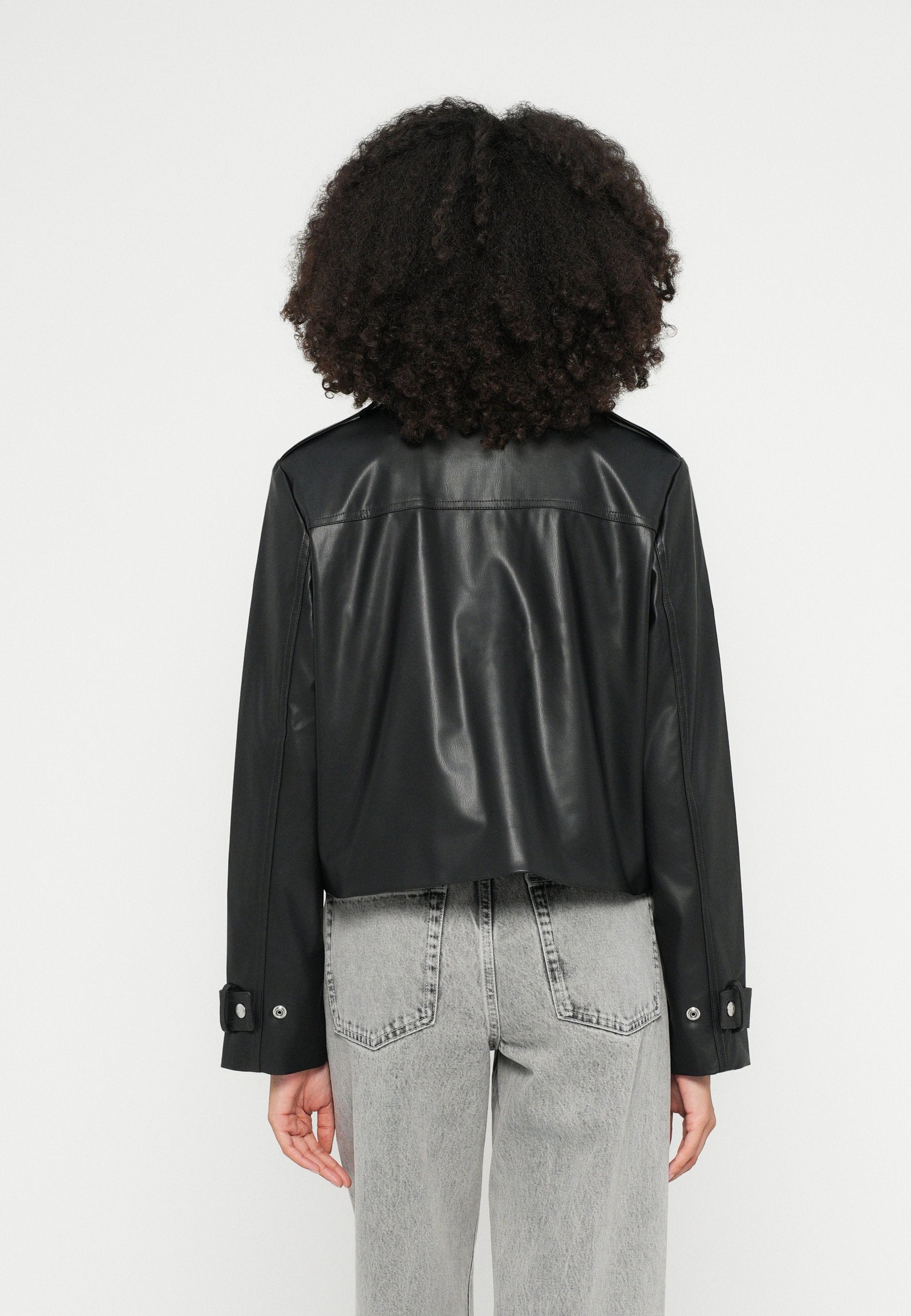 MOTO JACKET - Faux leather jacket - black