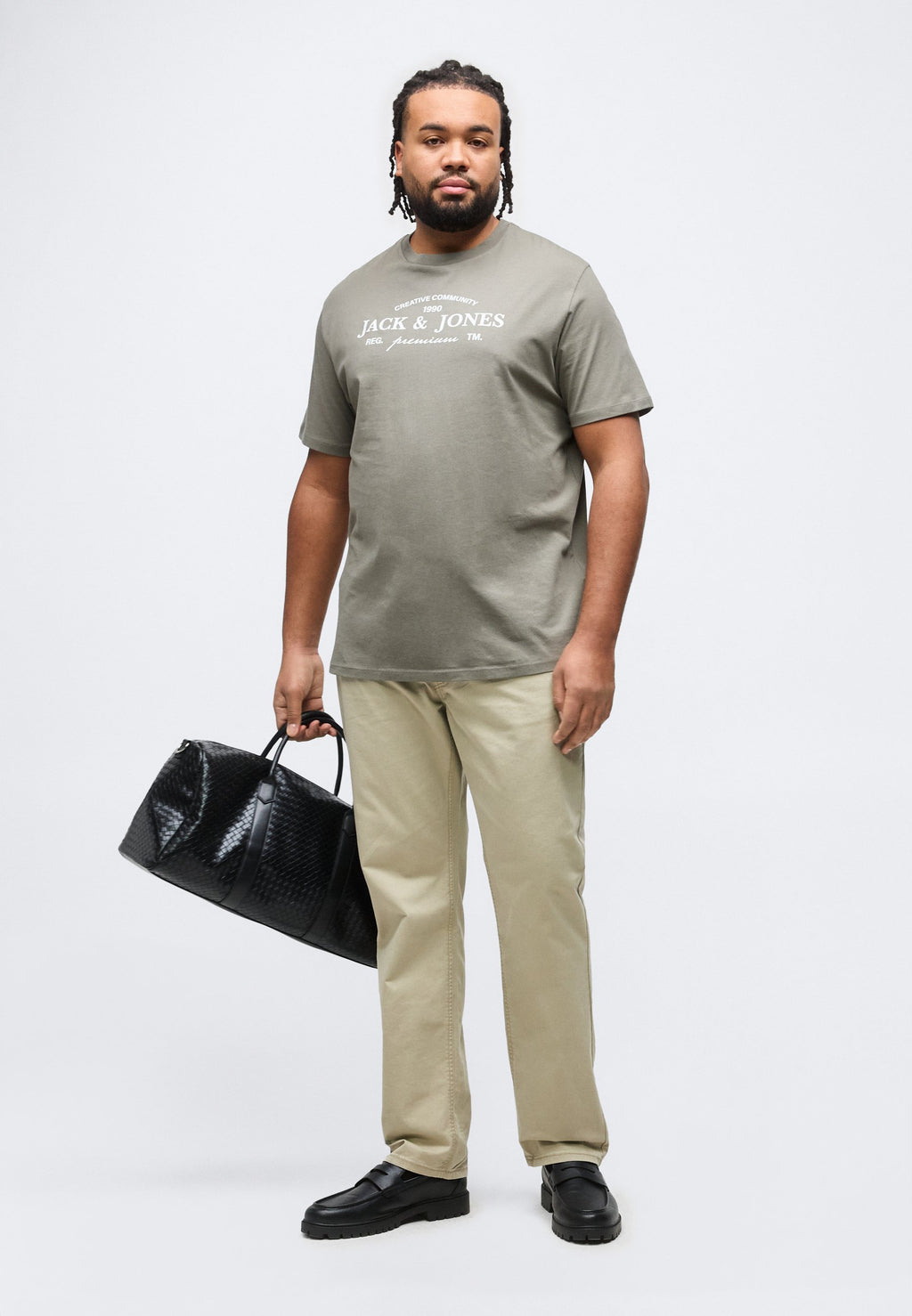 Plus Size - Print T-shirt - smokey olive