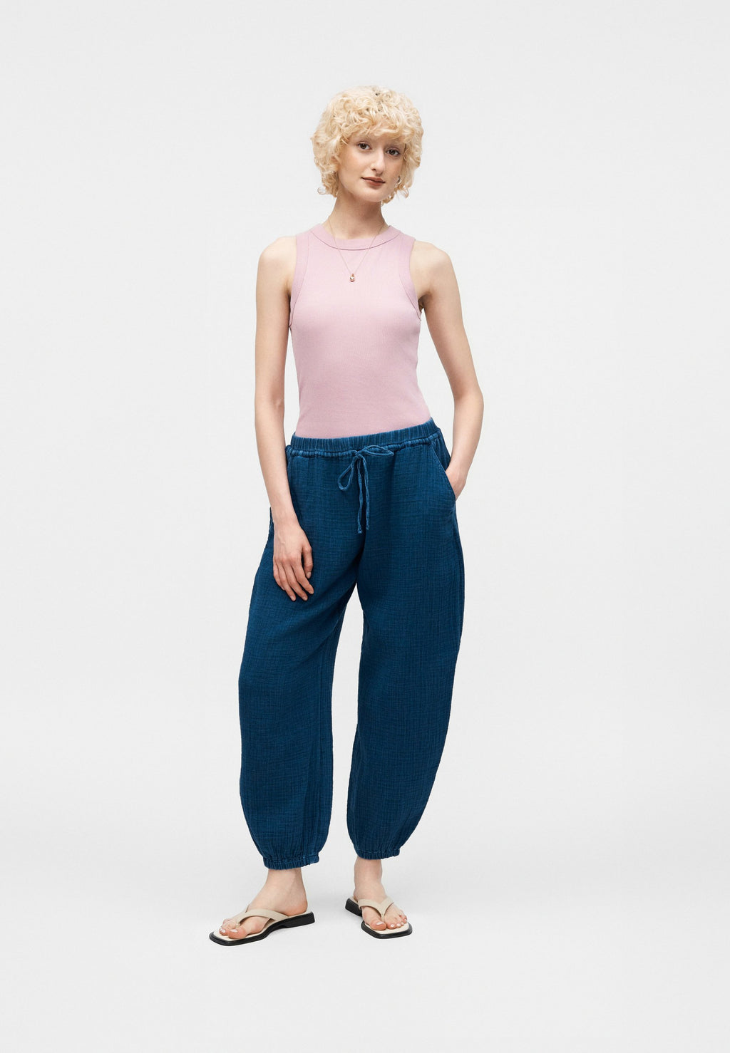 PO GAUZE RINSE REESE - Trousers - dark-blue denim