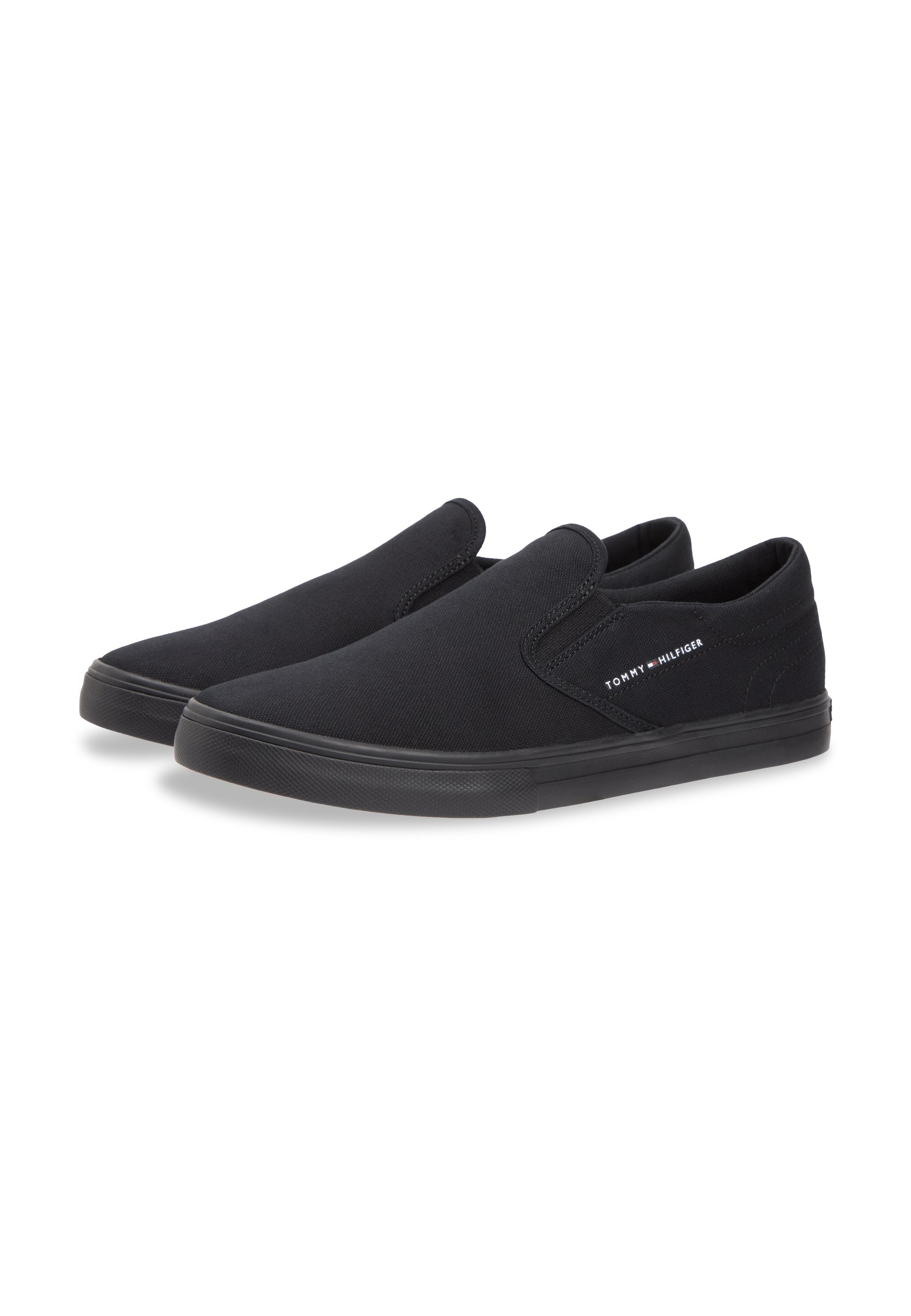 CANVAS SLIP-ON TRAINERS - Trainers - black