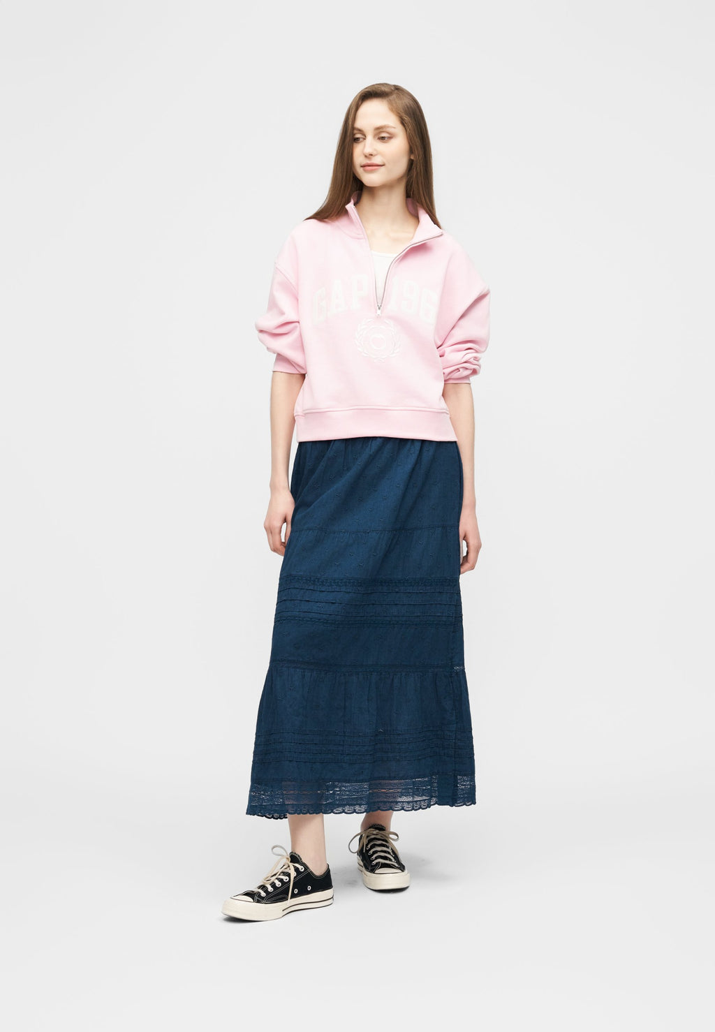 INSERT  - Maxi skirt - medium indigo