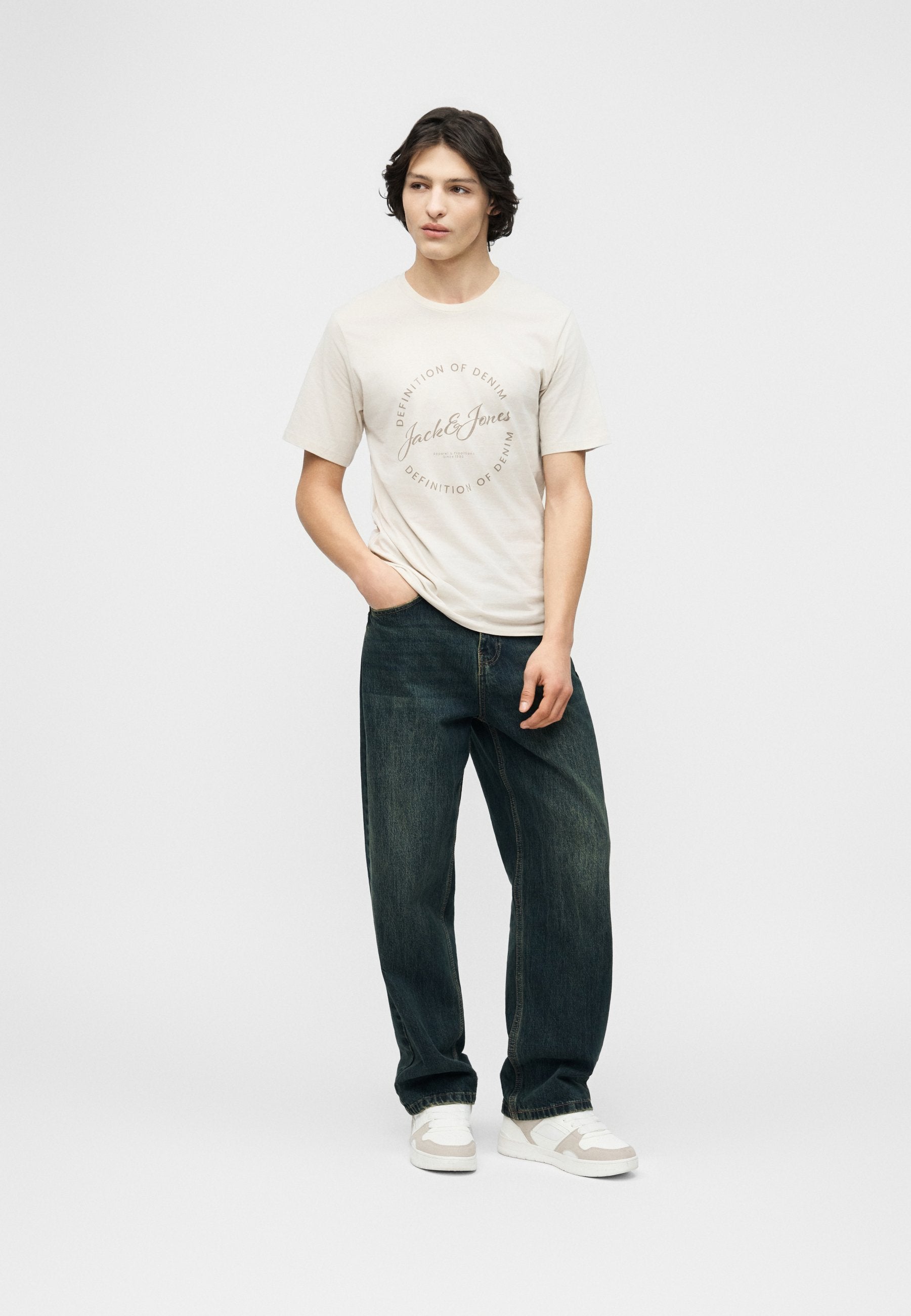 JJGRAYSON TEE CREW NECK 3 PACK - Print T-shirt - moonbeam/celestial blue/navy blazer