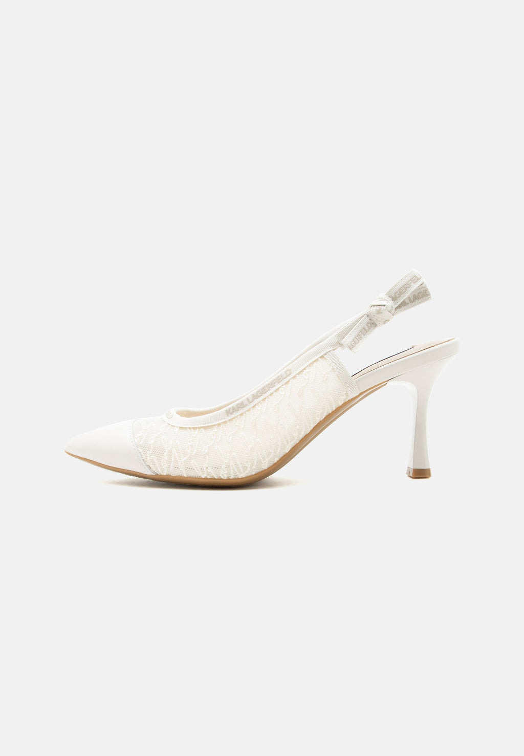 SIENNA SCRIPT LACE SLING - High heels - white