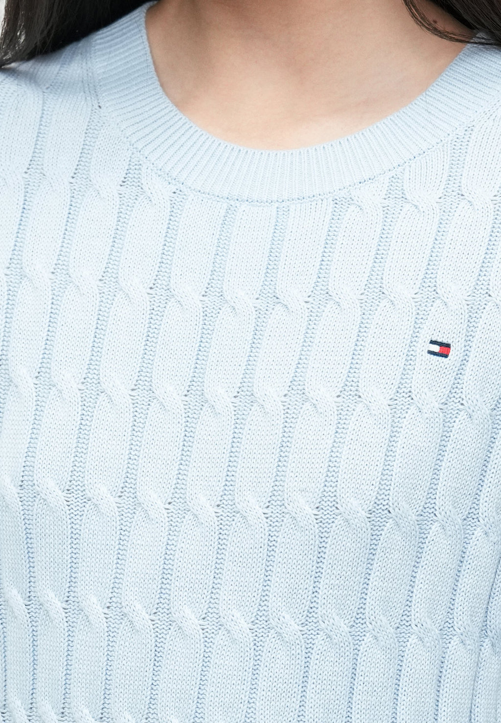 CABLE KNIT CREW NECK JUMPER - Jumper - breezy blue