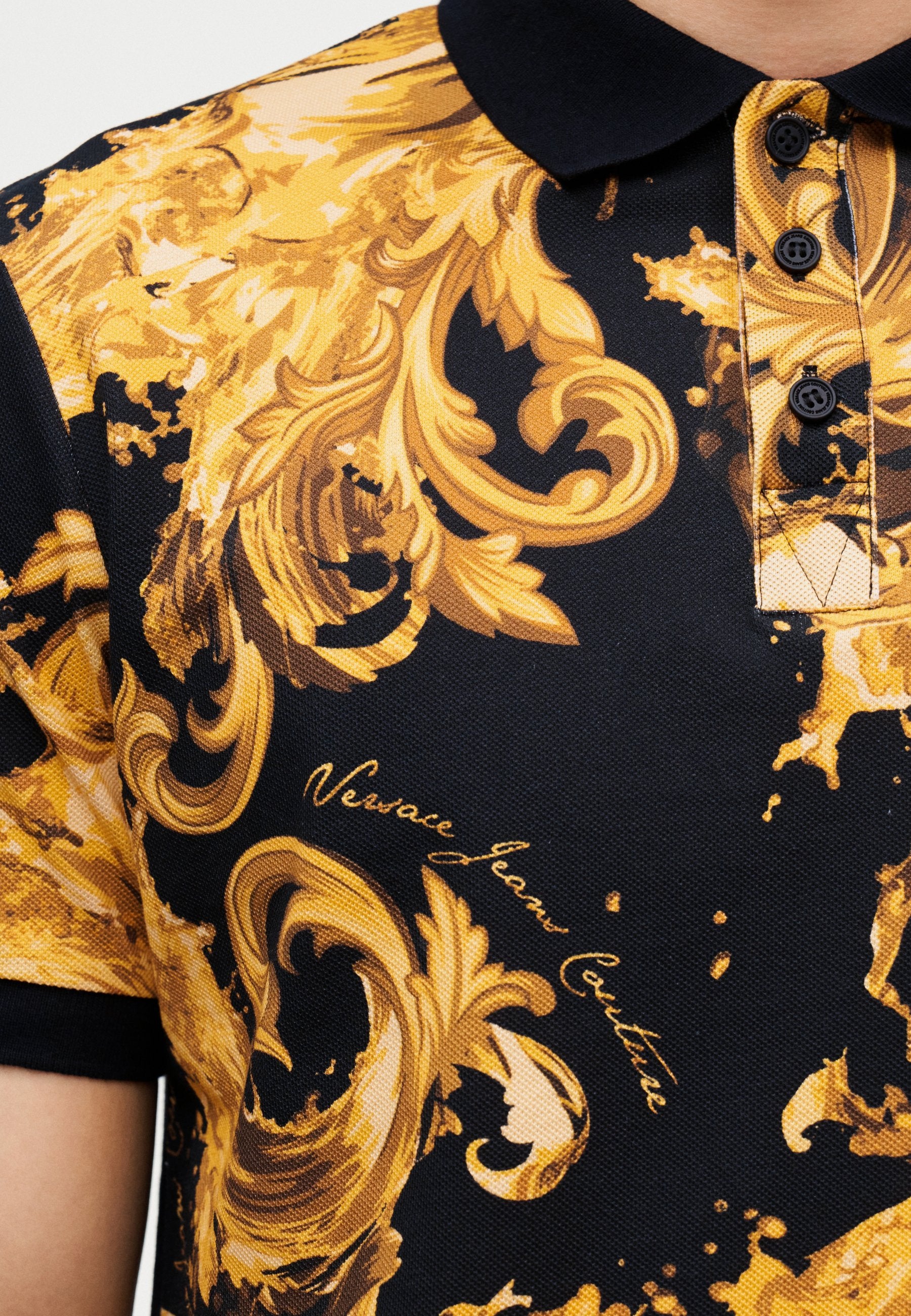 PRINT - Polo shirt - black/gold-coloured