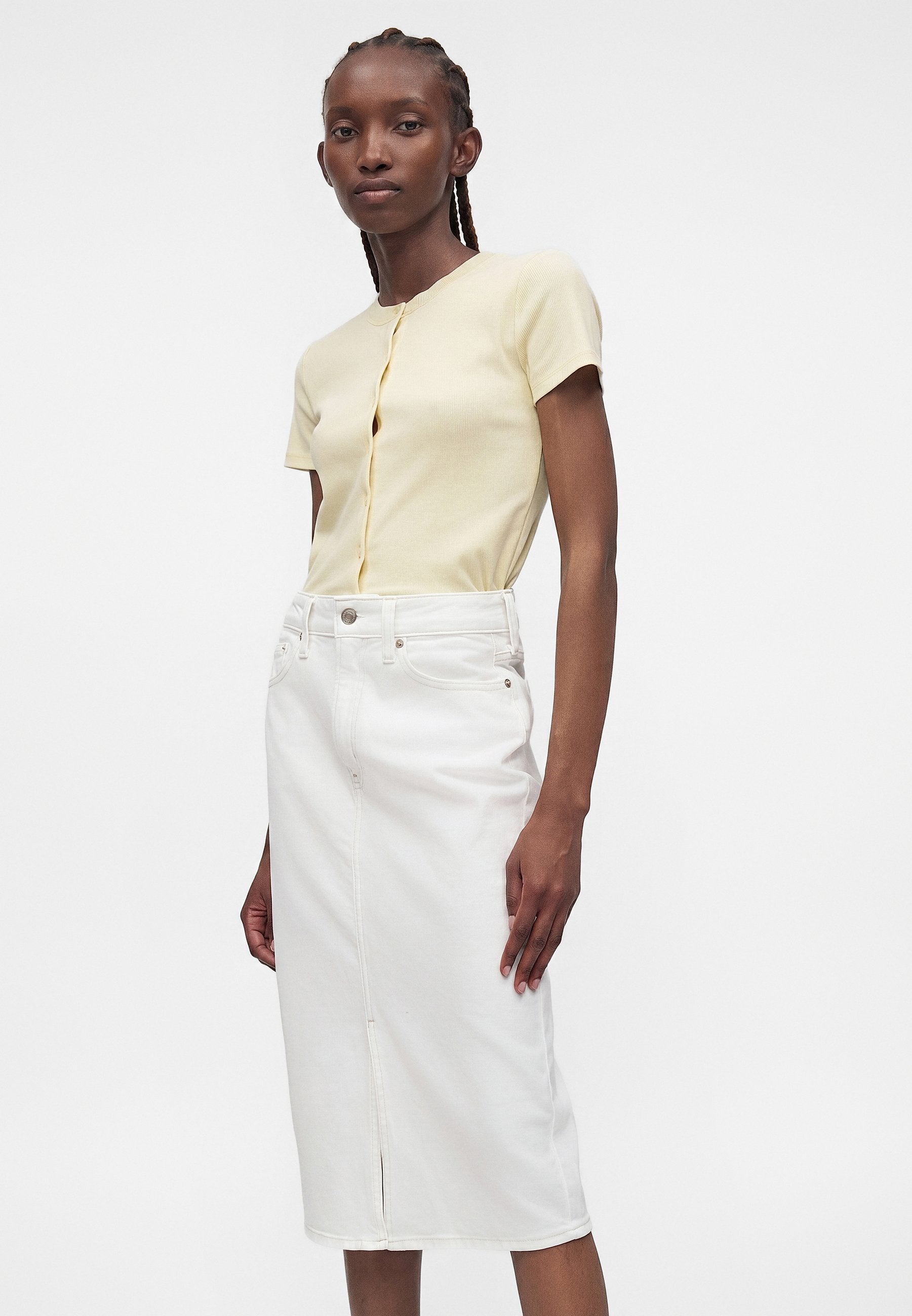Denim skirt - fresh white
