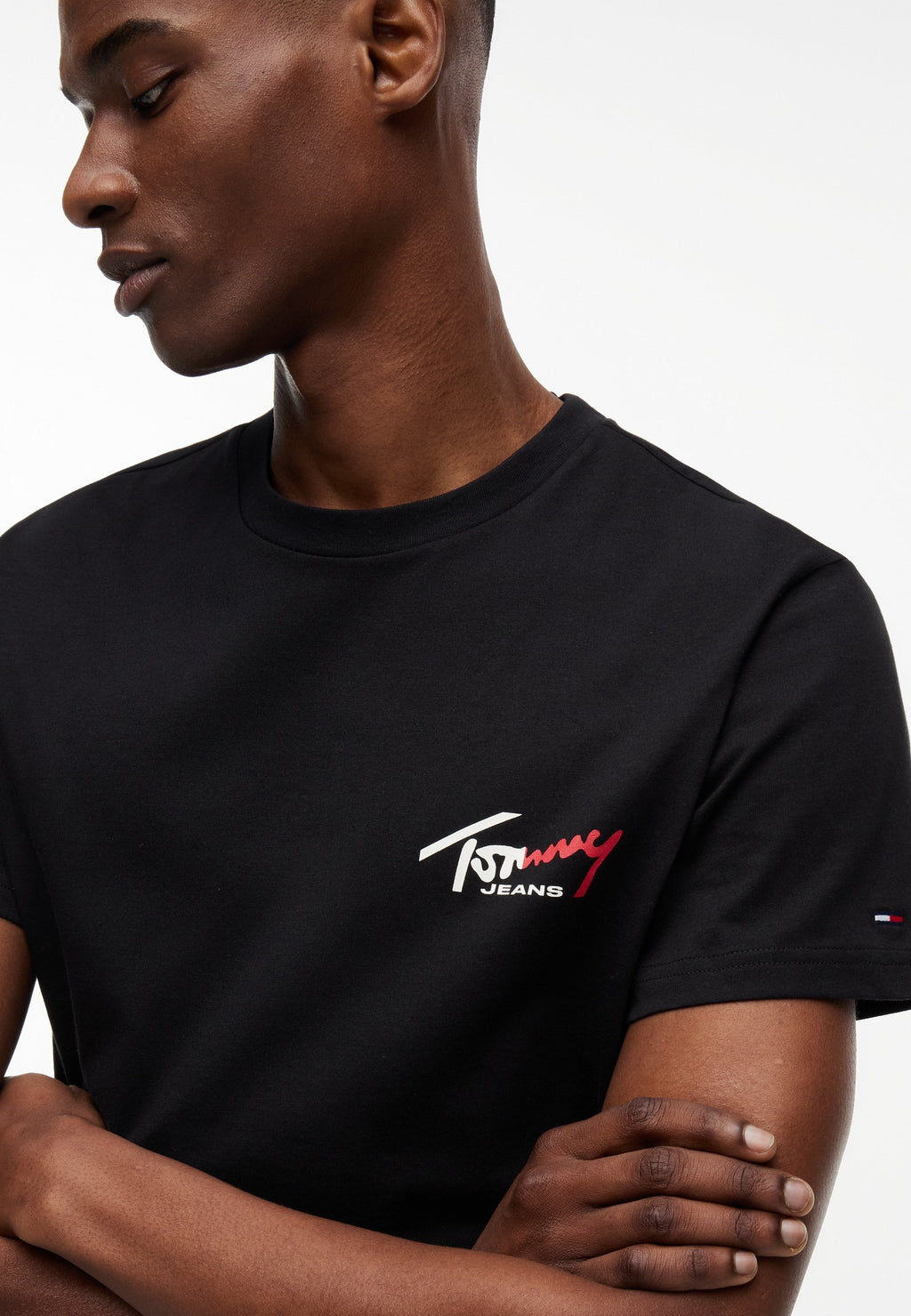 SLIM SIGN CHEST TEE - Basic T-shirt - black