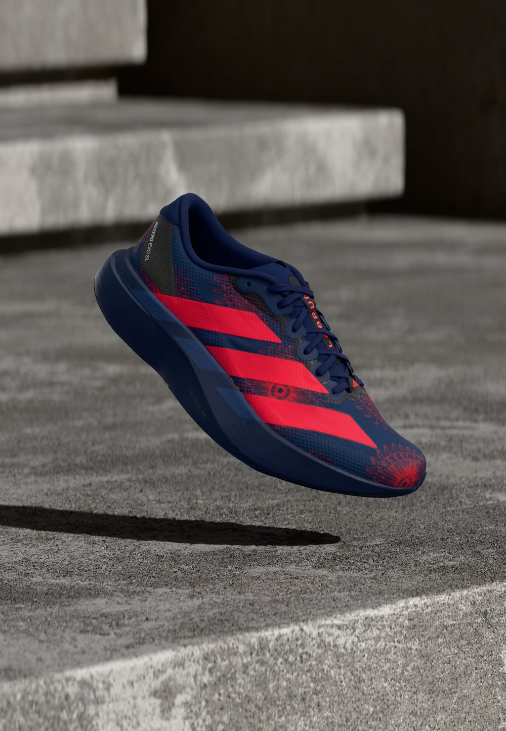 ADIZERO EVO SL - Trainers - dark blue/lucid red/muted purple